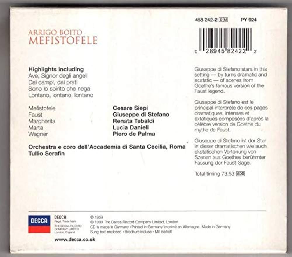 Boito, Arrigo - Boito: Mefistofele (highlights) - Amazon.com